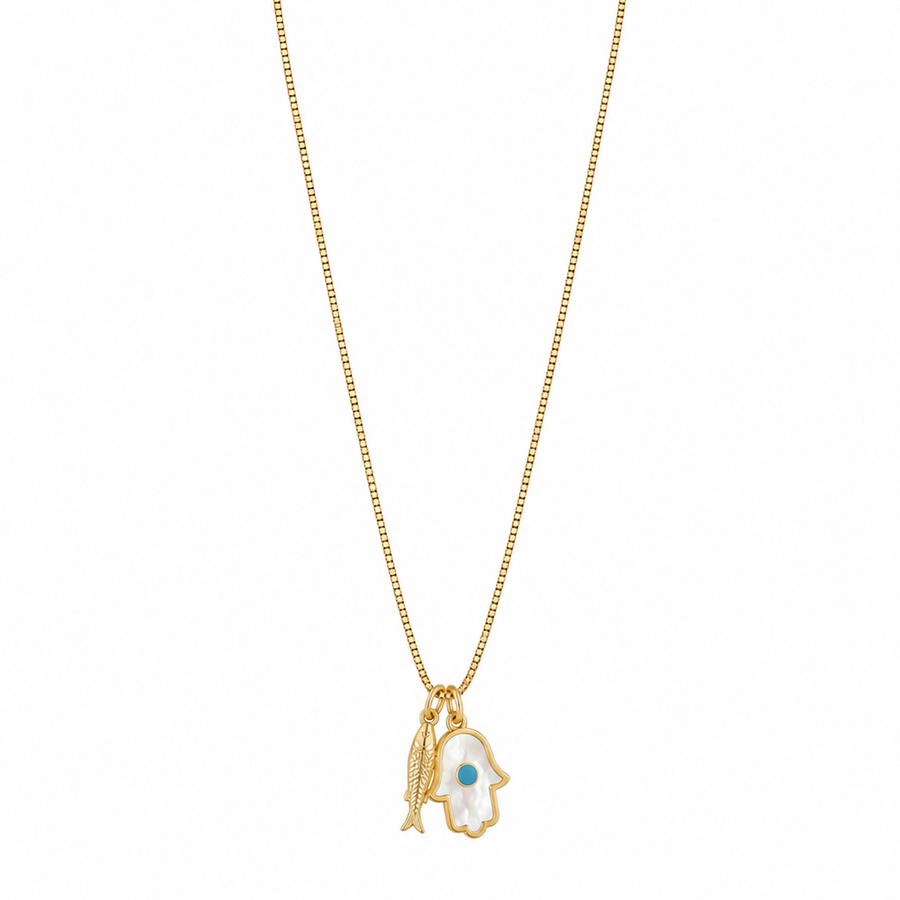 Hamsa & Fish Necklace