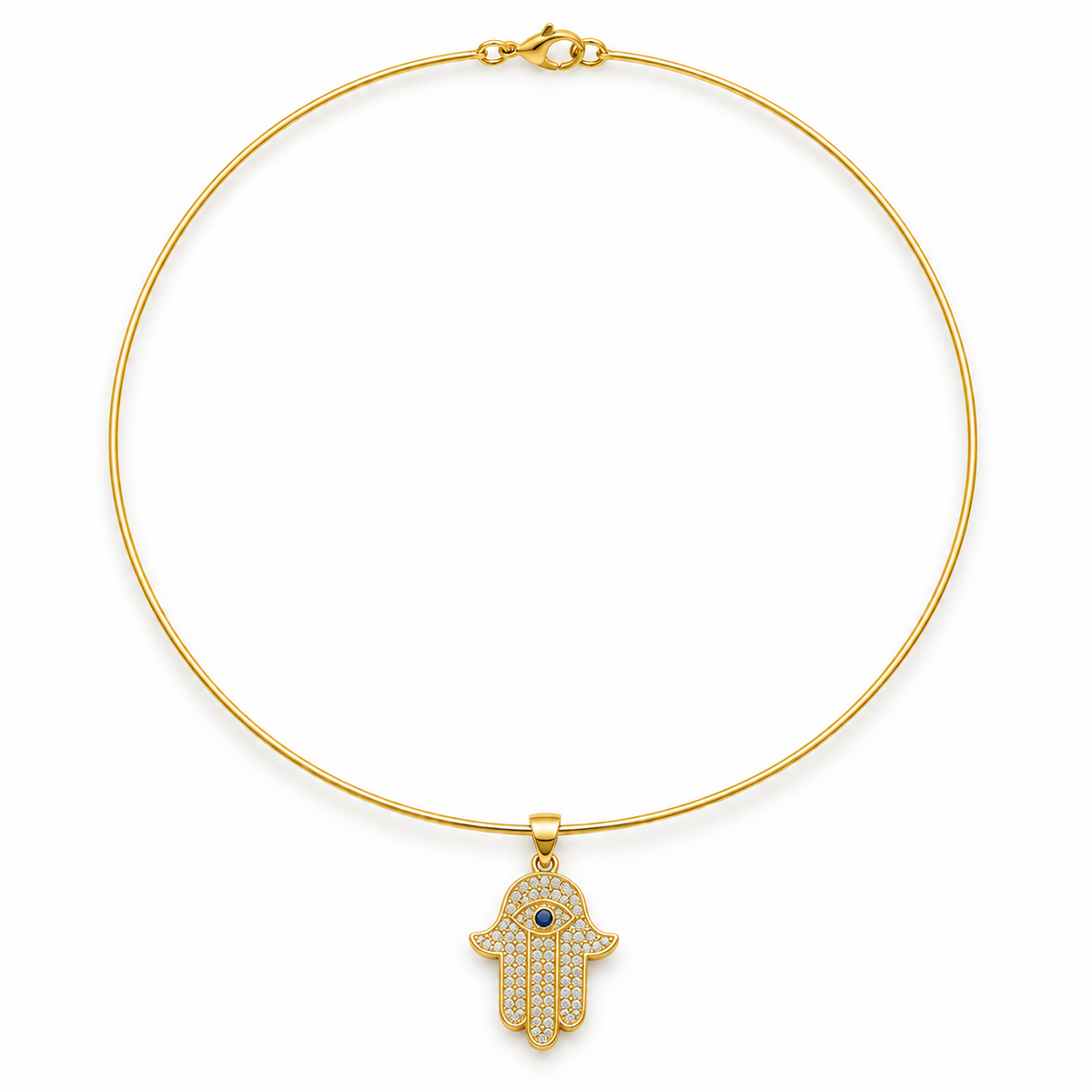 Pavé Hamsa Choker Necklace